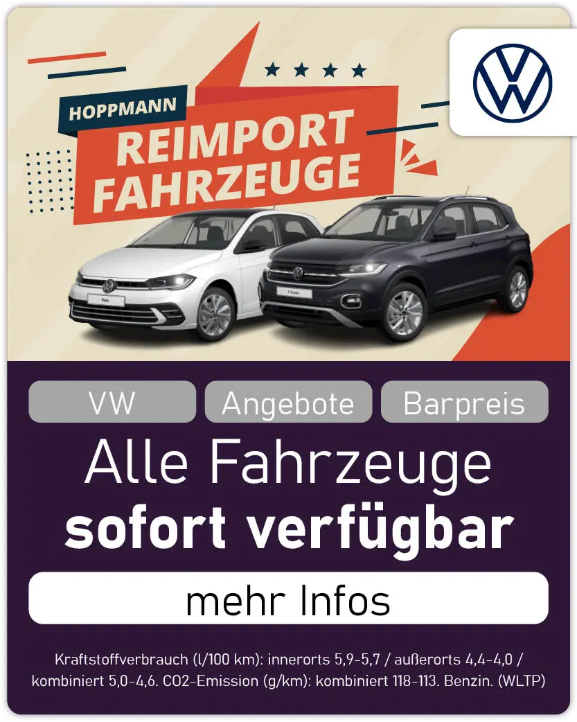 VW Reimport-Fahrzeuge | Sofort verfügbar